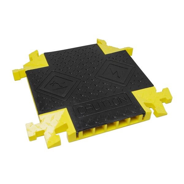 Cable Protector Intersection, 2 in H, 17-1/2 in L, 17-1/2 in W, 5 Channel, Polyurethane